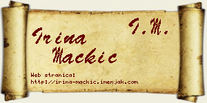 Irina Mačkić vizit kartica